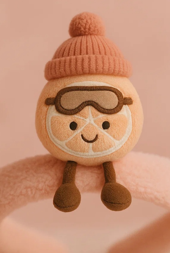 Joli bandeau peluche framboise pour bébé