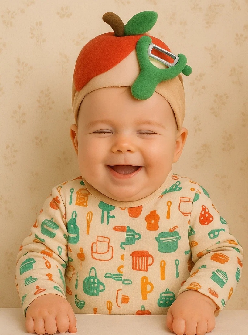 Apfel und Schäler Baby-Haarband – Ein kreatives Accessoire für kleine Köche!