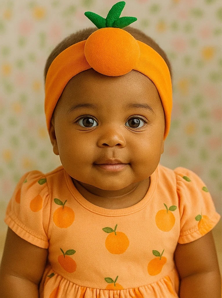 Baby Headband with Orange Decoration