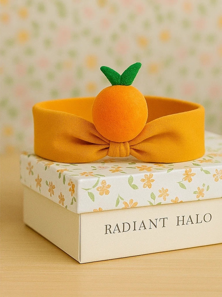 Baby Headband with Orange Decoration