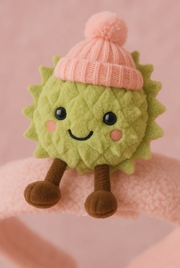 Adorable Plush Toy Baby Headband with Durian Design - Soft and Comfortable for Newborns