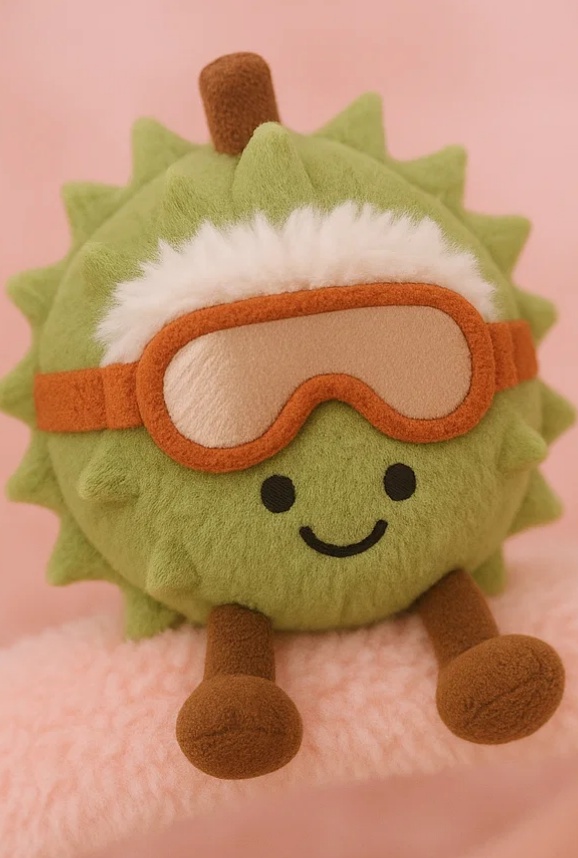 Adorable Plush Toy Baby Headband with Durian Design and Cool Sunglasses - Soft and Comfortable for Newborns