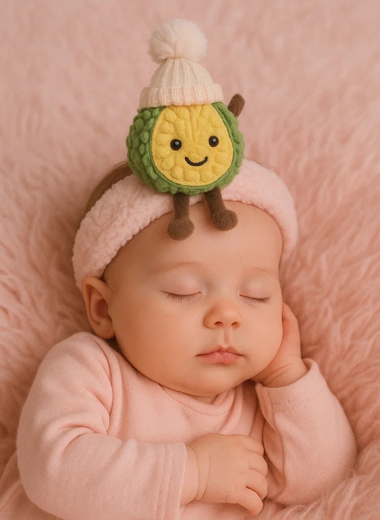 Joli bandeau peluche durian pour bébé