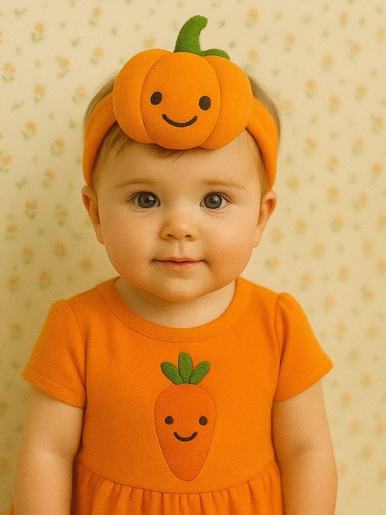 Diadème bébé avec design de citrouille