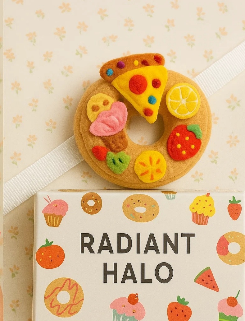 Diadème bébé donut pizza et fruits