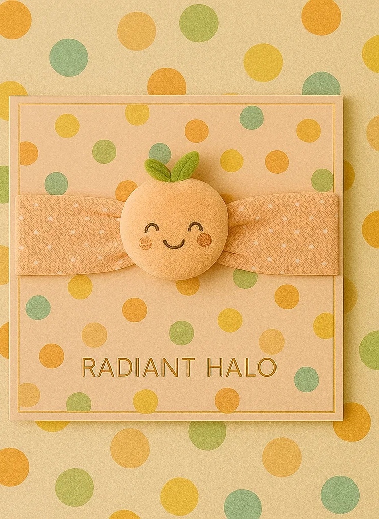 Happy Peach Plush Headband for Infants