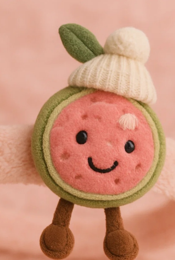 Plush Baby Headband with Leaf Hat – Cute Cartoon Fruit Style