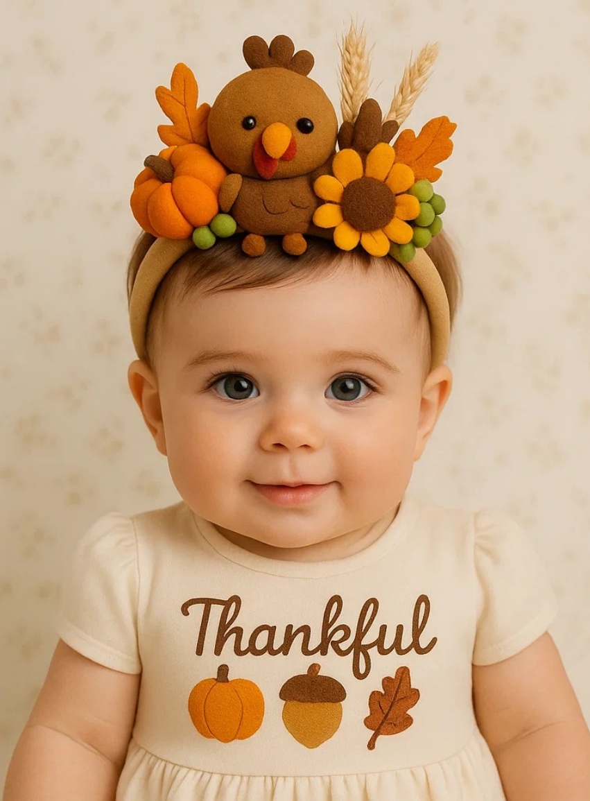 Plush Turkey Crown Headband – Fall Festive Style