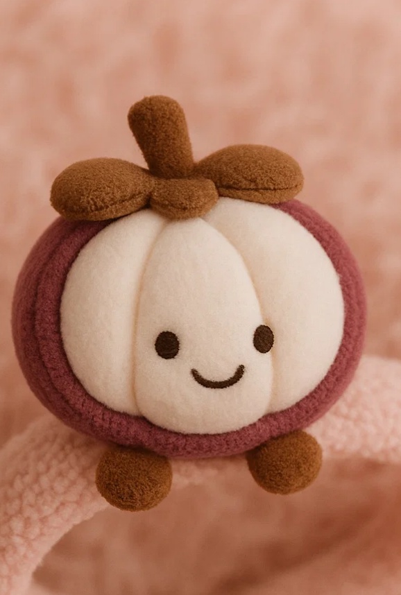 Mangosteen Cartoon Plush Baby Headband with Brown Stem Top