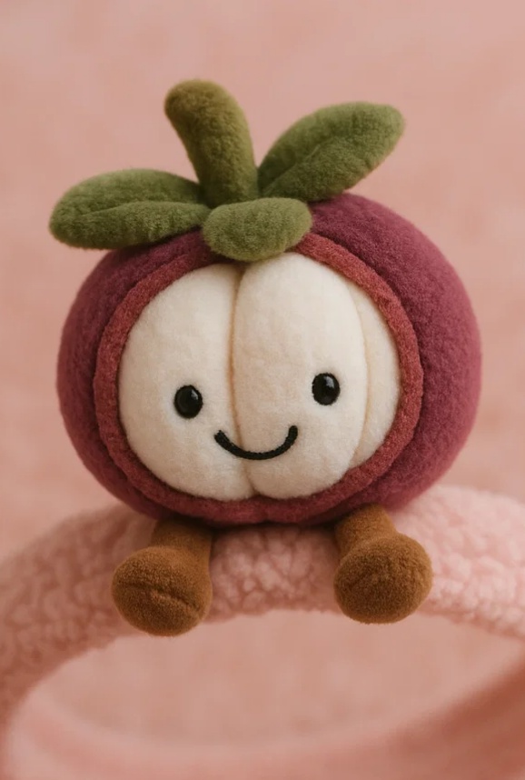 Diadema para Bebé con Muñeco de Mangostán | Juguete de Peluche Suave para Recién Nacidos
