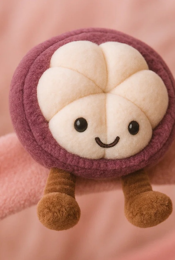 Bandeau Bébé avec Peluche Mangoustan | Accessoire Doux et Mignon pour Nouveau-né