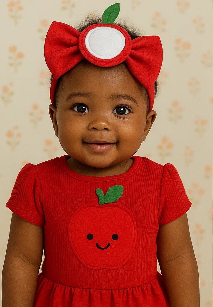 Baby Stirnband mit Apfel-Motiv