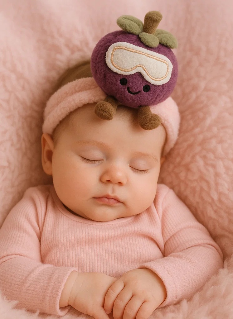 Cool Mangosteen Plush Baby Headband with Sunglasses & Pom Hat – Winter Trend Style