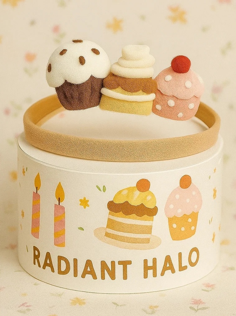 Plüschige Cupcake-Party Stirnband für Babys