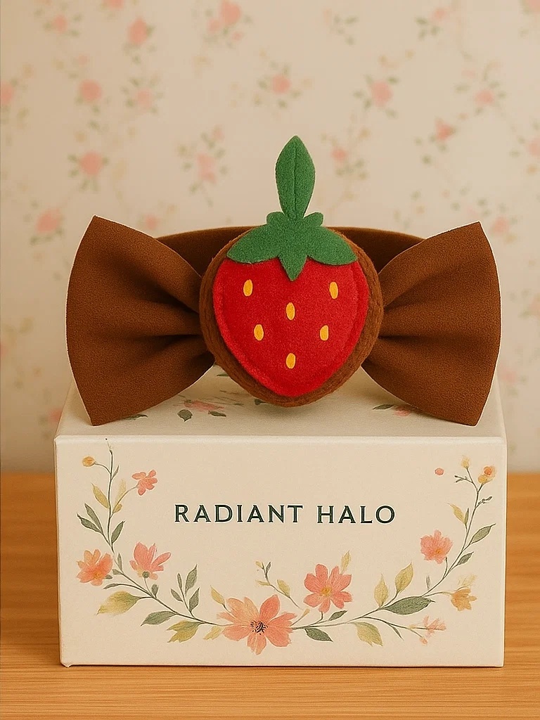 Diadema para bebé con diseño de fresa