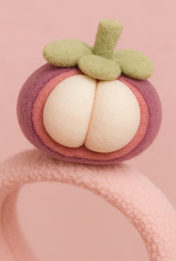 Avocado Plush Baby Headband with Big Eyes and Smile – Funny Fruit Look