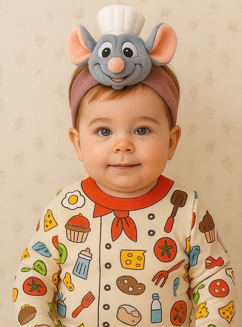 Diadème Créatif de Chef Rat pour Bébé – Un Accessoire Amusant pour les Petits Chefs en Cuisine