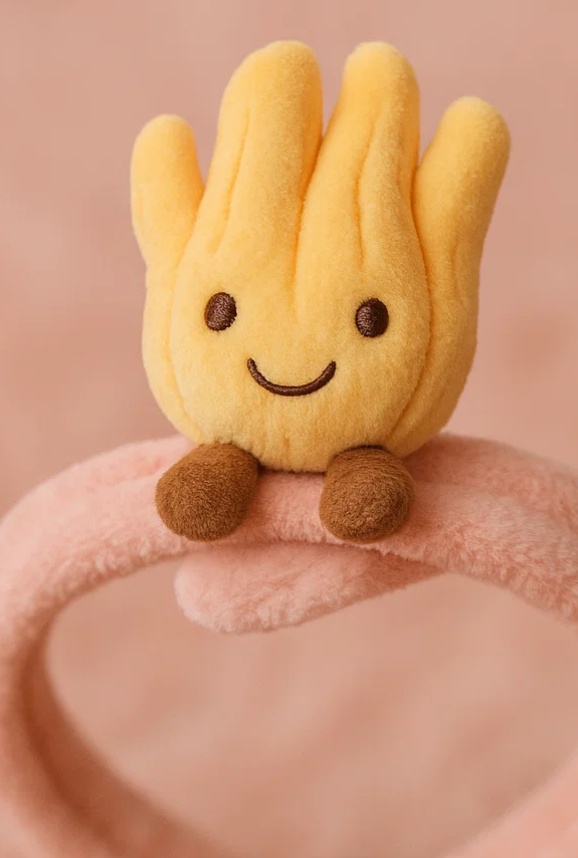 Bandeau Bébé avec Peluche Main de Bouddha | Accessoire Fruité et Mignon pour Nouveau-né