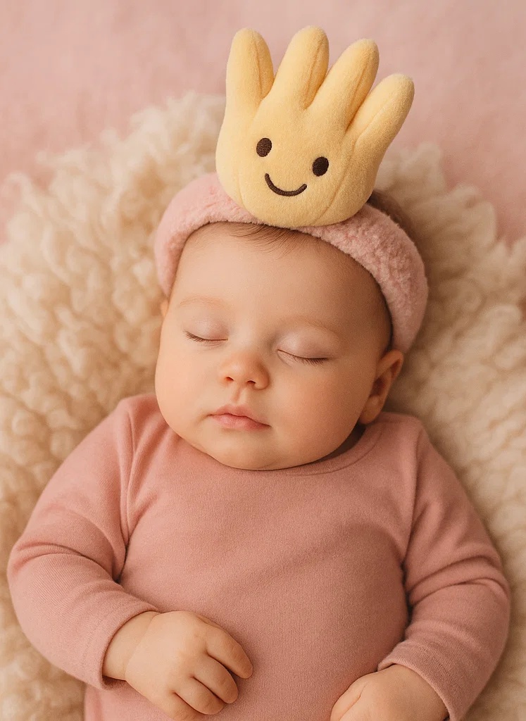 Faixa de Cabelo Bebê com Fruta Mão de Buda | Acessório Divertido e Fofo em Pelúcia