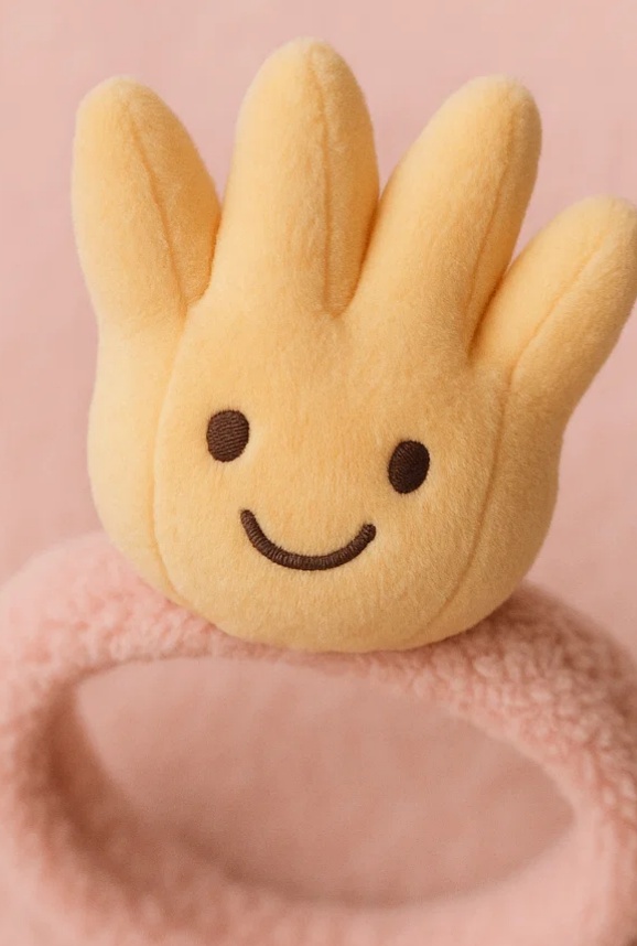 Faixa de Cabelo Bebê com Fruta Mão de Buda | Acessório Divertido e Fofo em Pelúcia