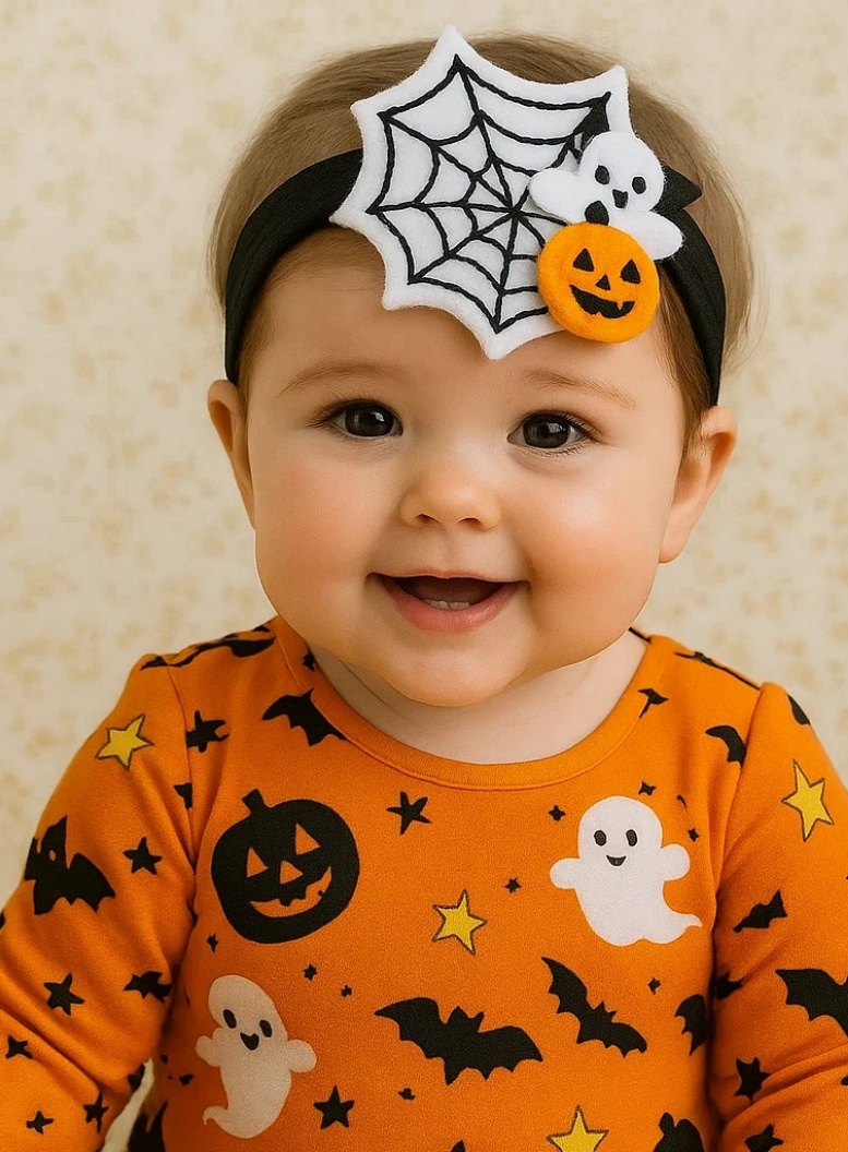Radiant Halo Banda pentru Bebeluși cu Jucării de Pluș de Halloween