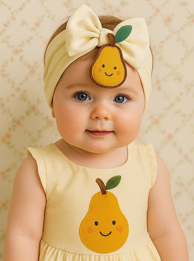 Pear Baby Headband Set