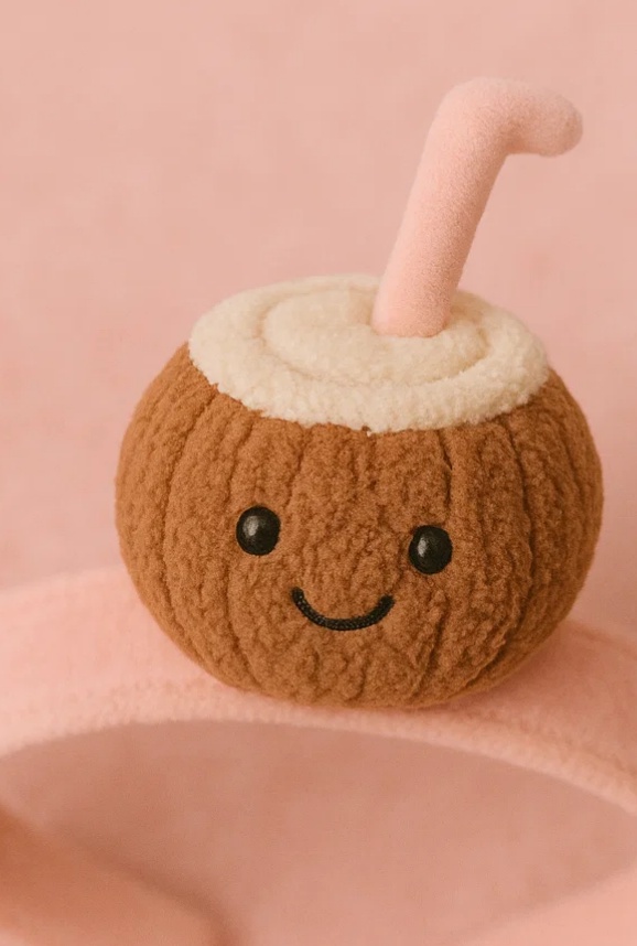 Avocado Plush Baby Headband with Smiley Pit and Pom Hat – Soft Cartoon Fruit Toy
