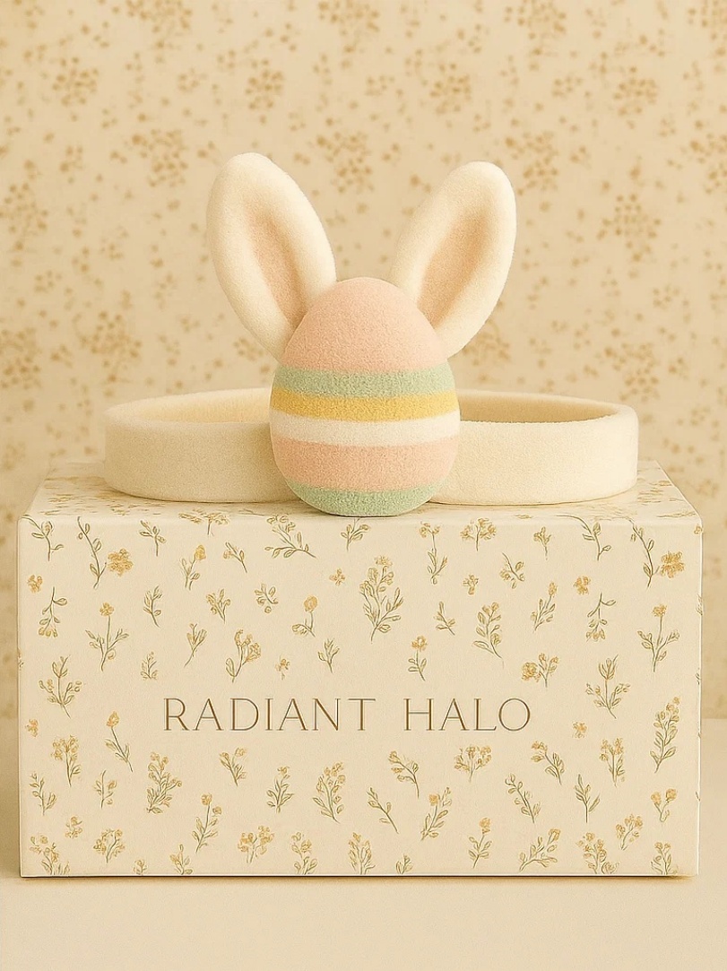 Striped Egg Bunny Ears Baby Headband – Adorable Easter Hairband
