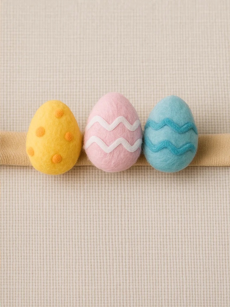 Pastel Easter Egg Baby Headband Set - Soft and Adjustable for Infants & Toddlers