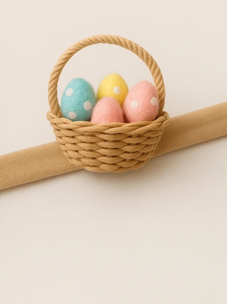 Easter Basket Baby Headband with Colorful Polka Dot Eggs - Soft and Adjustable for Infants & Toddlers