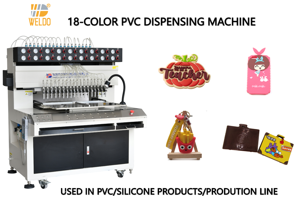 Donut pattern soft pvc rubber patch filling machine