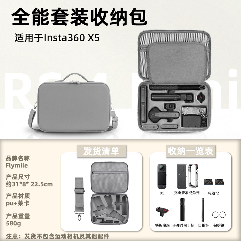 LOW MOQ Hard EVA Insta360 X5 Carrying Case | Direct Factory Hard EVA Insta360 X5 Carrying Case