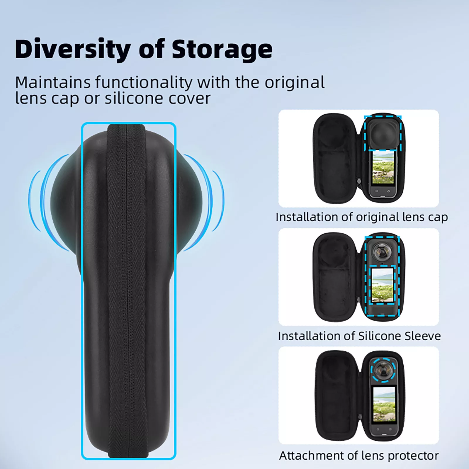 Direct Factory Lightweight Hard EVA Case for Insta360 X5 with Stick-Friendly Design