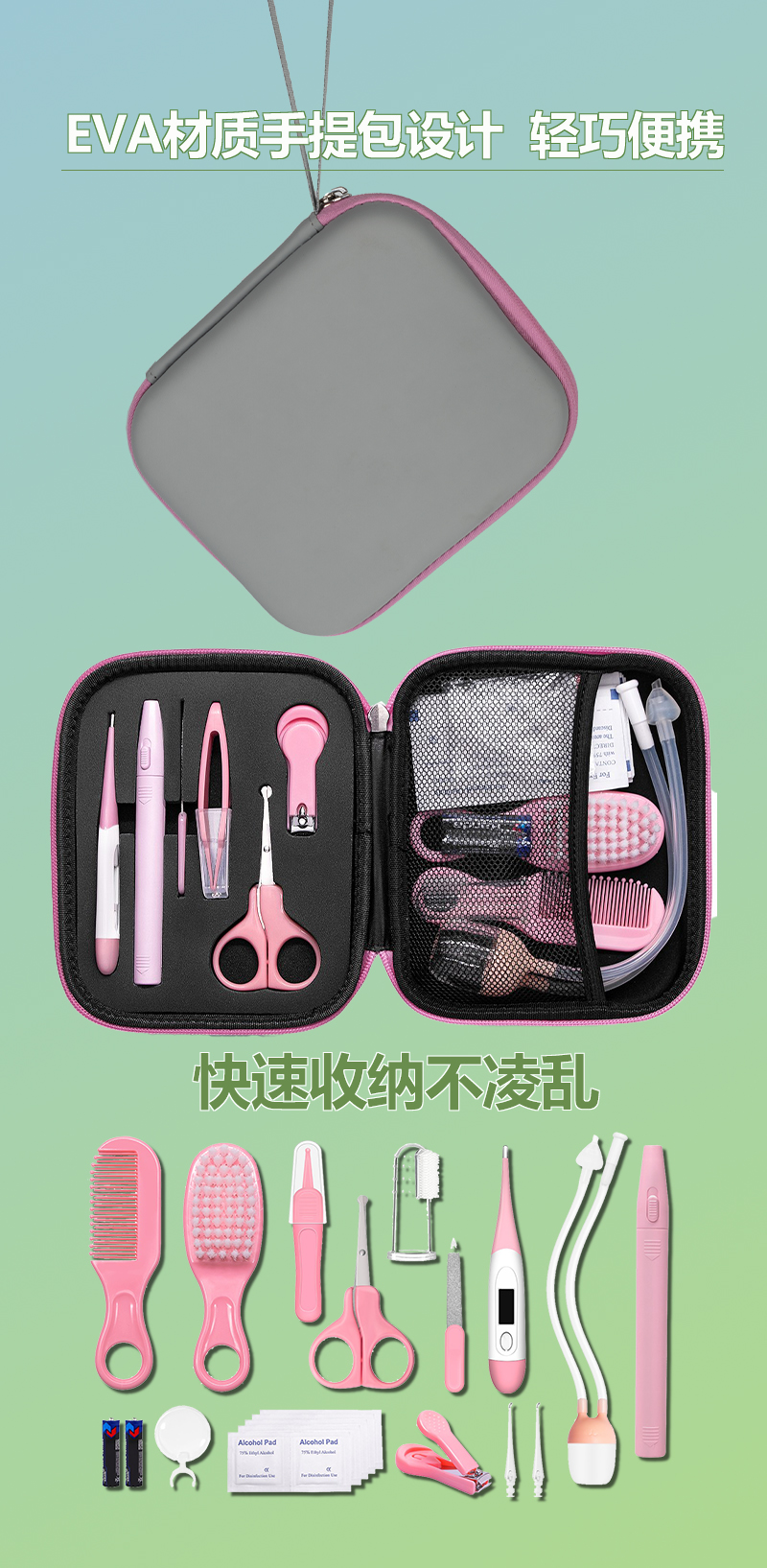 LOW MOQ Hard EVA insta360 x5 carrying case | Direct factory baby grooming kit infant care set newborn hygiene kit