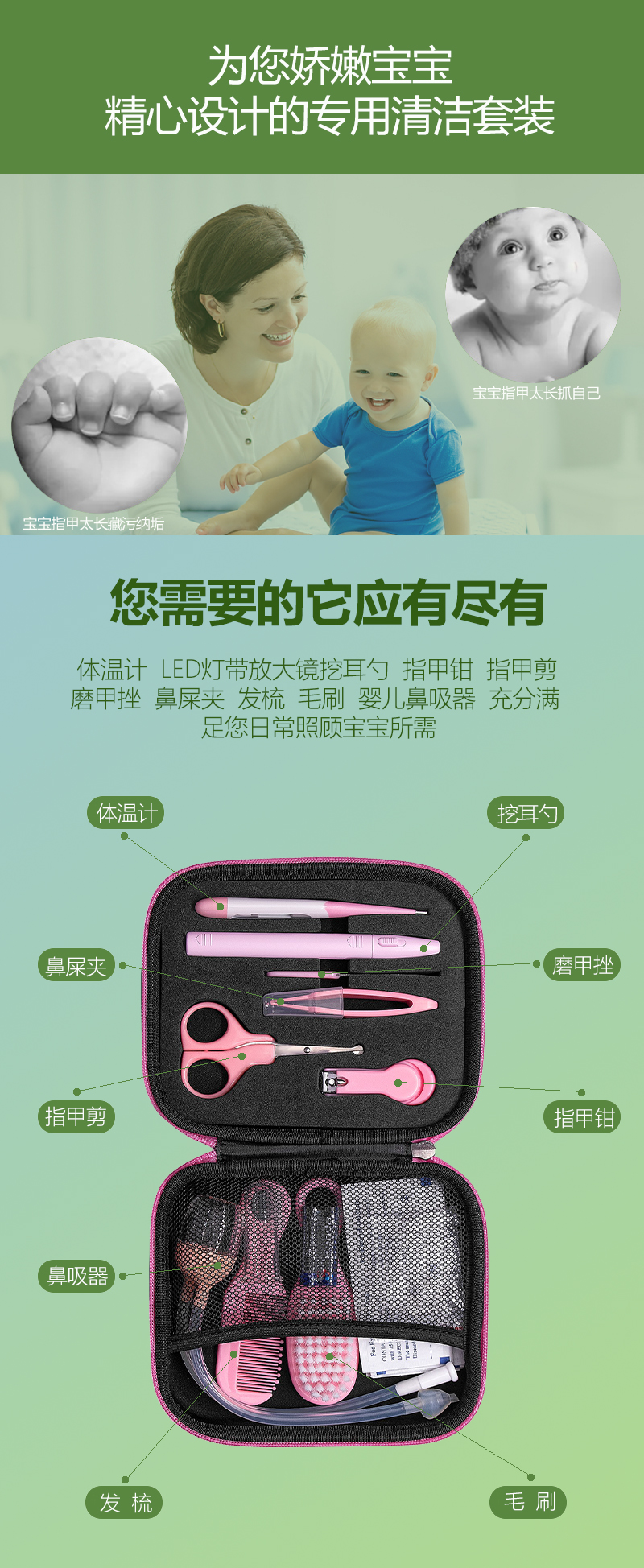 LOW MOQ Hard EVA insta360 x5 carrying case | Direct factory baby grooming kit infant care set newborn hygiene kit