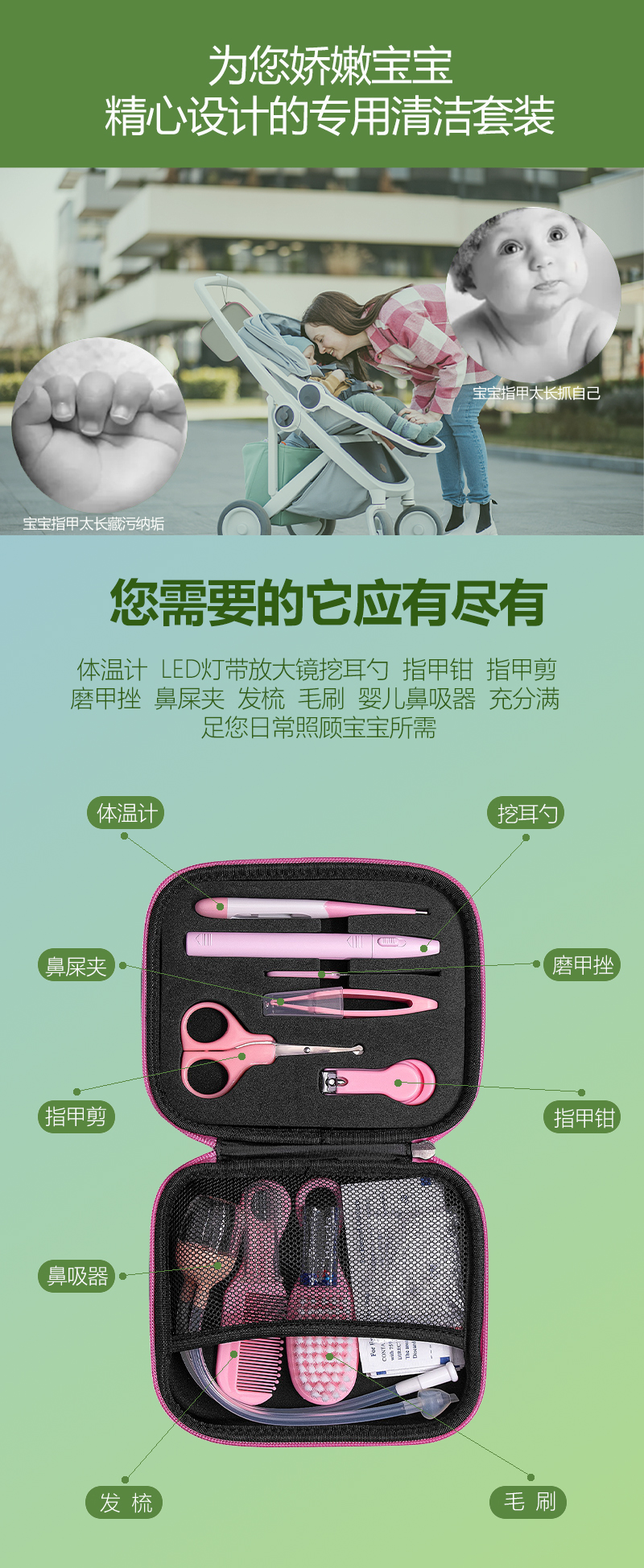 LOW MOQ Hard EVA insta360 x5 carrying case | Direct factory baby grooming kit infant care set newborn hygiene kit