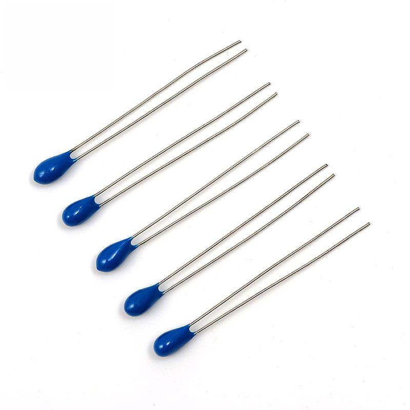 MF52A Blue Epoxy Coated NTC Thermistor 2K and 2.7K Ohm with Radial Leads for Temperature Sensing