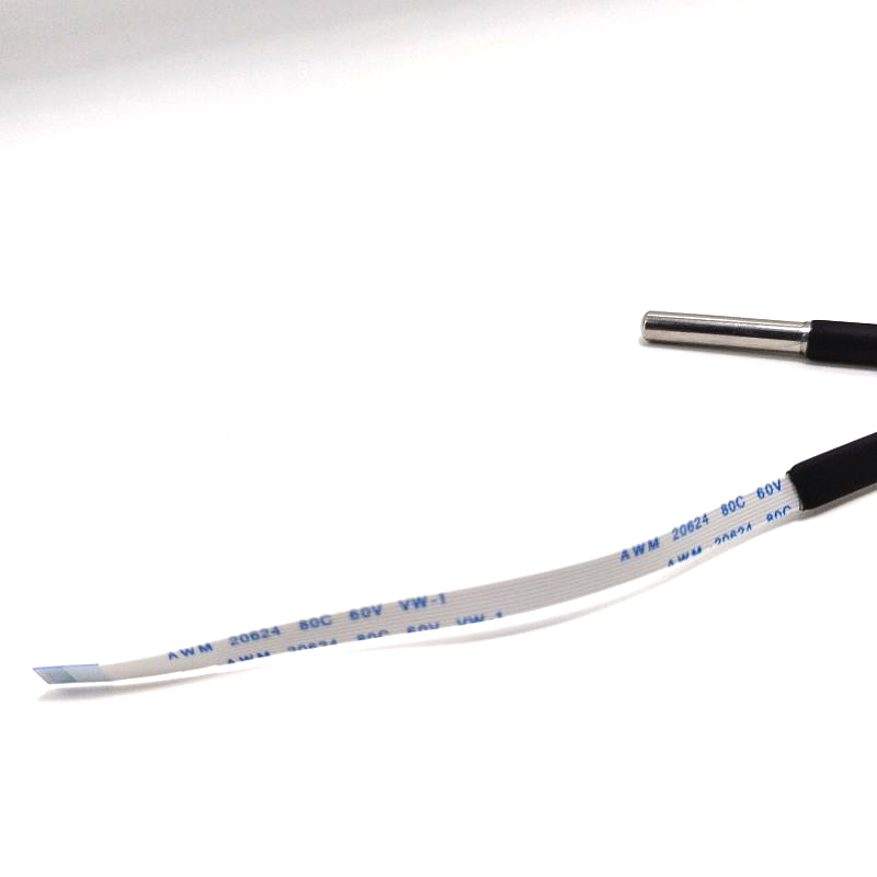 TMP117 Digital Temperature Sensor Probe with PVC Cable and 6-Pin FFC Extension for Narrow Spaces