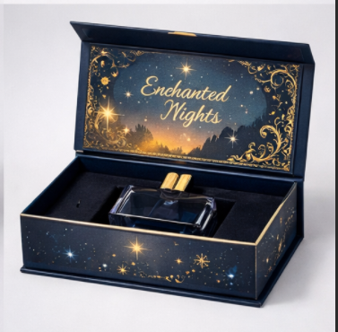 Elegant Luxury Custom Perfume Fragrance Bottles Packing Foldable Magnetic Cardboard Closure Flat Rigid Perfume Paper box