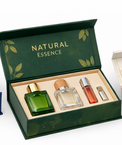 Gold foil Luxury Custom Perfume Fragrance Bottles Packing Foldable Magnetic Cardboard Closure Flat Rigid Perfume Paper box