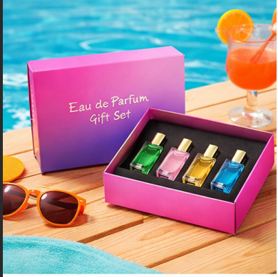 Luxury Custom Perfume Fragrance Bottles Packing Foldable Magnetic Cardboard Closure Flat Rigid Perfume Paper box