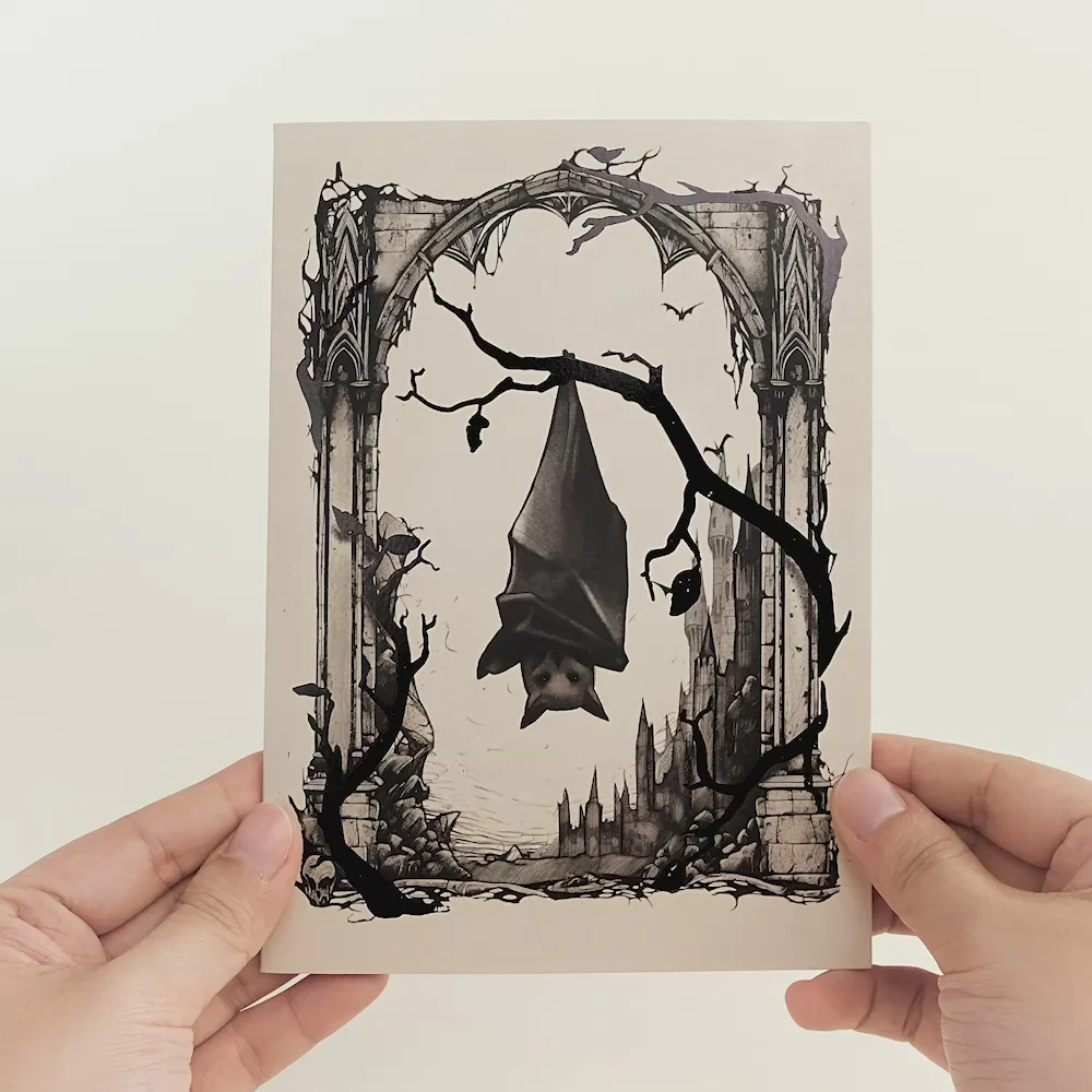 Creepy interactive spooky haunted house witch ghost pumpkin pop up 3d paper halloween greeting card