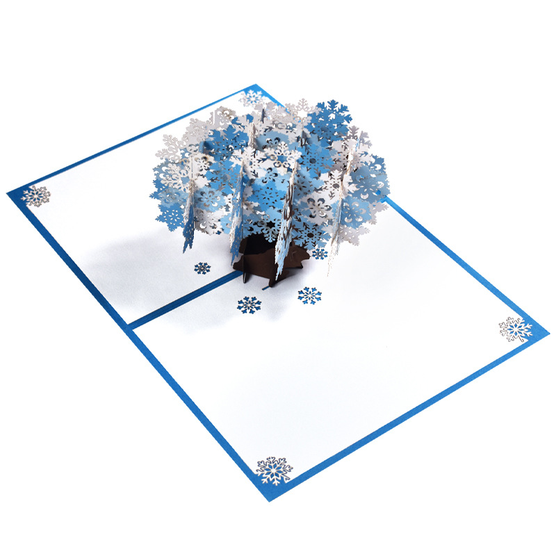 Interactive Magical Snowflake Winter Snowman Christmas Tree Jesus Santa Claus Religious Pop Up 3d Paper Christmas Greeting Card