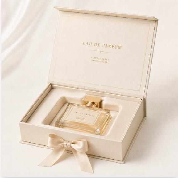 Premium Gold Foil Magnetic Perfume Gift Box for Luxury Fragrance