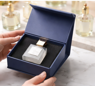 Luxury Pink Custom Perfume Fragrance Bottles Packing Foldable Magnetic Cardboard Closure Flat Rigid Perfume Paper bo
