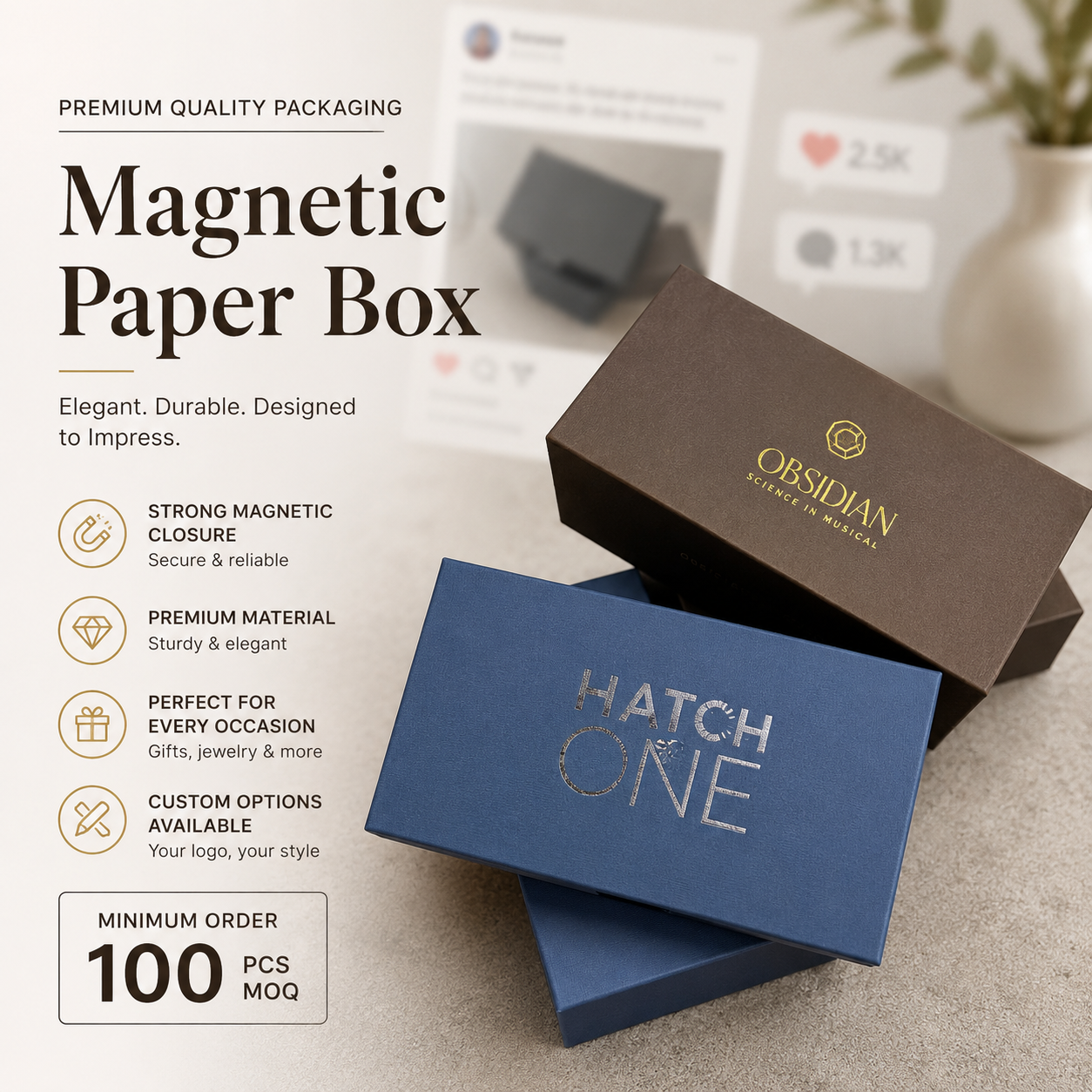 Eco-friendly Luxury Custom Perfume Fragrance Bottles Packing Foldable Magnetic Cardboard Closure Flat Rigid Perfume Paper box