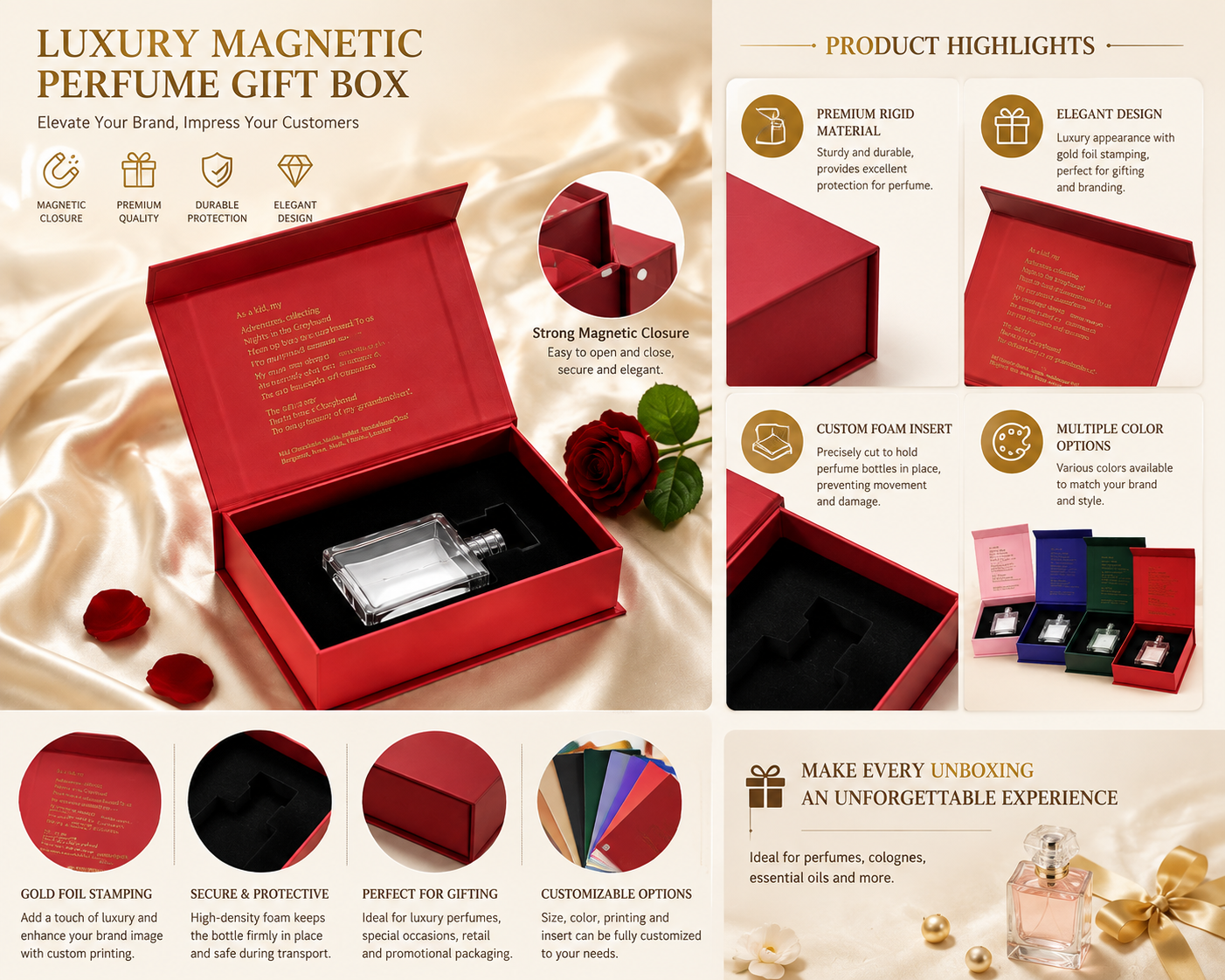 Luxury Perfume Bottle Packaging Trends with Magnetic Closure Boxes