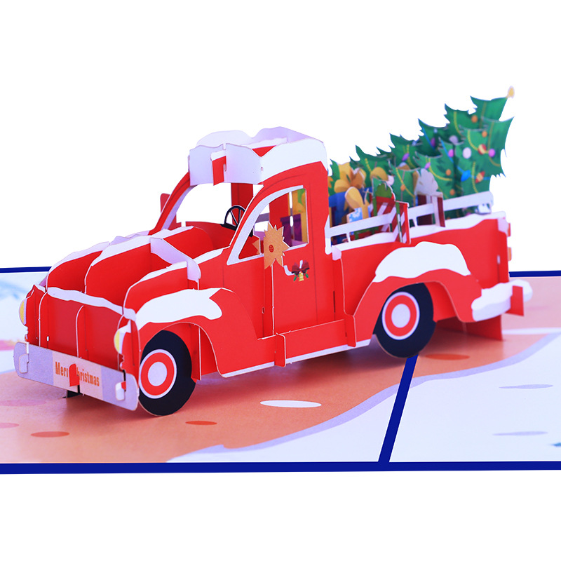 Interactive Magical Snowman Christmas Tree Jesus Santa Gift Religious Pop Up 3d Paper Christmas Greeting Card