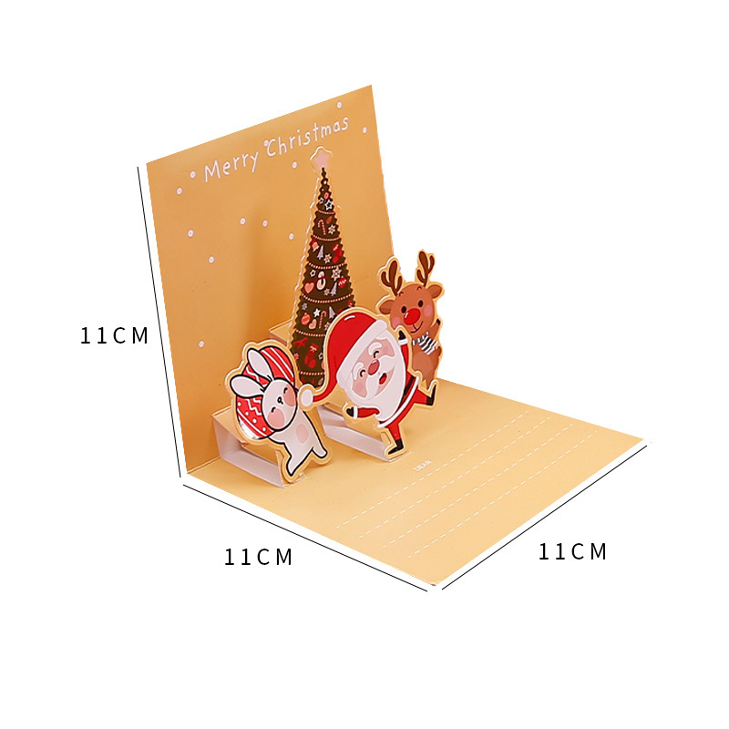 Interactive Magical Cute Colourful Snowman Christmas Tree Santa Claus Pop Up 3d Paper Merry Christmas Greeting Card