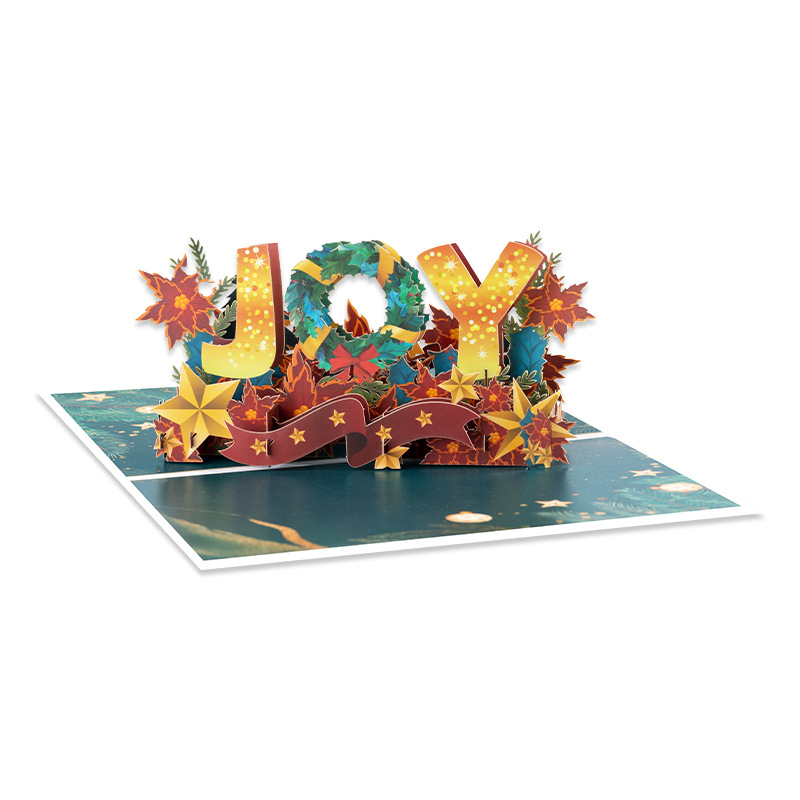 Interactive Magical Joy Happiness Snowman Christmas Tree Santa Claus Pop Up 3d Paper Christmas Greeting Card